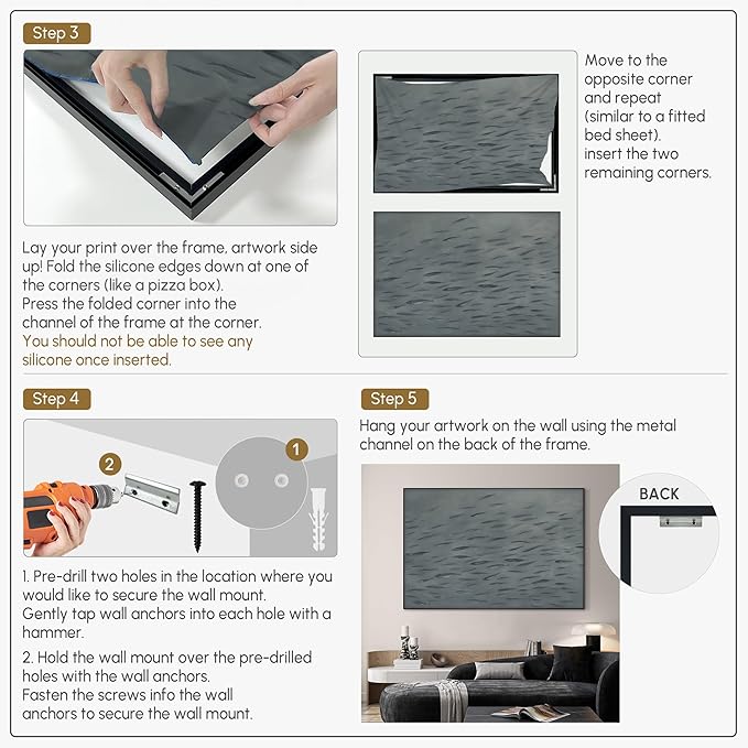 SIGNWIN 46"x72" Extra Large Framed Wall Art Gray School of Fish Minimalist Ocean-Inspired Marine Life Illustration for Home Living Room Bedroom Decor (Frame Assembly Required)