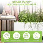 Glowpear Self-Watering Mini Bench Planter - 23.6" in Pot, Free Standing, UV Stable, Scalable, Indoor | Outdoor Pot with Water Gauge, for Home Kitchen Windowsill Gardening