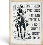 Putuo Decor Bohemian Western Wall Decor, Artistic Cowboy Prints, Square Wall Pediments for Living Room and Hallway (Cowboy)