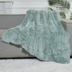 GONAAP Fuzzy Faux Fur Throw Blanket Ice Blue Super Soft Cozy Plush Fuzzy Shaggy Blanket for Couch Sofa Bed (Ice Blue, Throw(50"x60"))
