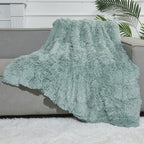 GONAAP Fuzzy Faux Fur Throw Blanket Twin Size Ice Blue Super Soft Cozy Plush Fuzzy Shaggy Blanket for Couch Sofa Bed (Ice Blue, Twin(60"x80"))