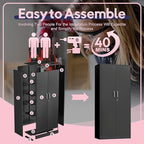 71" Garage Storage Cabinets with Lock, Cabinets with Doors and Shelves, Kitchen Pantry Cabinet, Metal Cabinet for Office, Garage, Shop, School, Assemble Required, Black