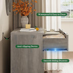 Fluted Dresser with 8 Drawers, 54" Wide Wood Chest of Drawers with Metal Handle, Wooden Dresser TV Stand, Modern Closet Clothes Storage Organizer for Bedroom, Living Room, Hallway, Light Grey