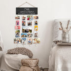 Orchroma Friends Picture Frames Collage Wall Decor,Long Distance Friendship Gifts,Friends Photo Picture Board,Hanging Photo Display with Clips,Home Liveing Room Dorm Bedroom Wall Decor(Black)