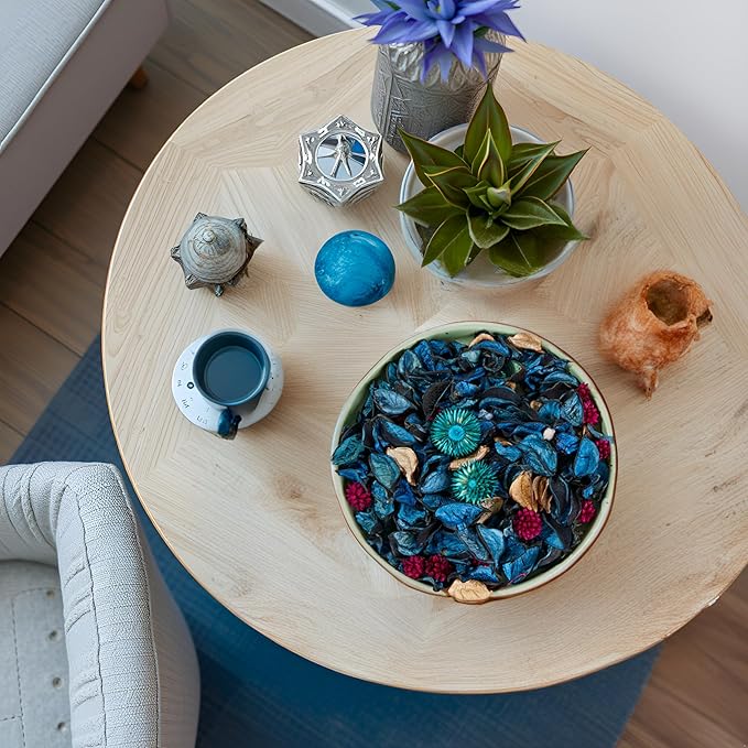 Potpourri Bags, Ocean Breeze Scented Potpourri Bowl Filler Dried Flowers, Vase Filler Decorative, Fragrance Decor for Home Living Room Office, Blue Coastal Beach Decor - 2.8oz (Blue)