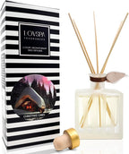 LOVSPA Reed Diffuser Set, Christmas Cabin Scented Oil Diffuser with Sticks, Home Fragrance Accessories for Bathroom Shelf Decor, Aroma Diffusers for Home or Office Desk, USA Made