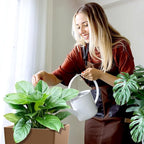 FENCY Set of 2 Tall Planters for Outdoor Plants, 24 Inch Large Tapered Pots with Drainage Trays, Weather-Resistant Plastic Plant Containers for Patio, Porch, Garden, Front Door Decor,Brown