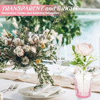 Inbagi Glass Vase, 20 Pcs Set of Small Vintage Flower Vases in Gradient Pink, Decorative Centerpieces for Home, Wedding Table, Christmas Decoration