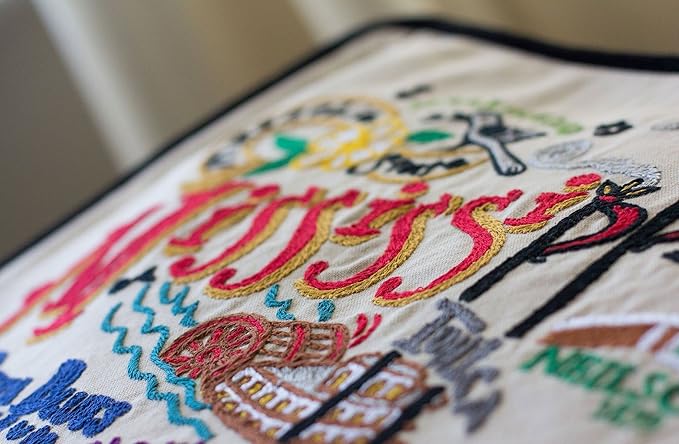 Catstudio Mississippi Embroidered Decorative Throw Pillow