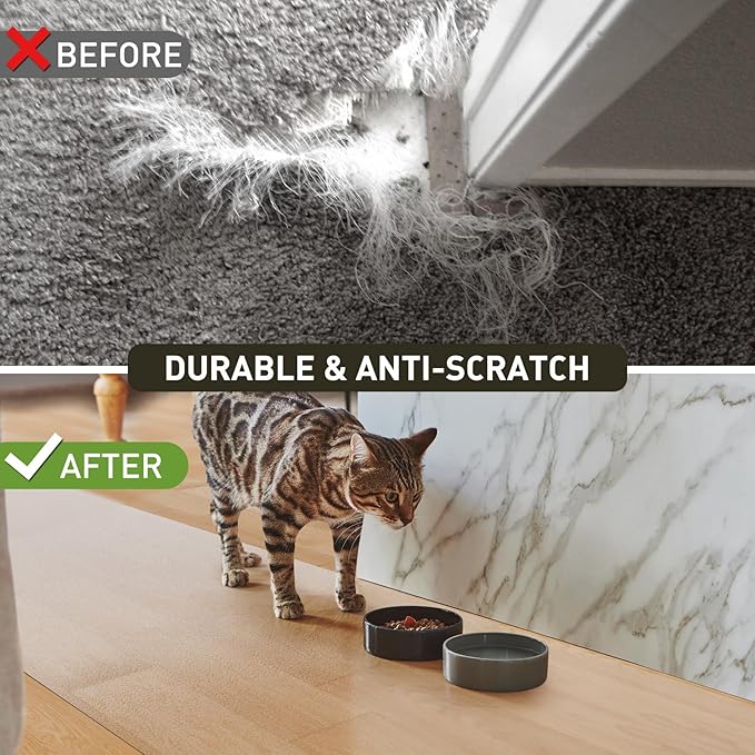 3'x10' Vinyl Runner Rug for Hallway, Clear Waterproof Kitchen Mat for Floor, Non-Slip Plastic Floor Mat for Entryway, Easy Clean Durable Area Mat for Bedroom, Laundry Room