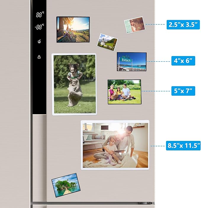 15 Pack Magnetic Picture Frames, Holds 8.5 x 11 Inches Photos Pictures, A4 Size White Magnetic Photo Frames with Clear Pocket for Refrigerator,Fridge, Locker, Office Cabinet