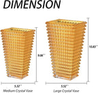 MCMCNCUIU Crystal Glass Vase, Large Crystal Vases for Flowers, Large Flower Vase,Amber Modern Vases for Living Room, Bedroom, Kitchen, Dining Table, Mantle, Wedding, 11 Inches