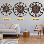 LEIKE Large Wall Clocks with Night Light Battery Operated,Silent Non Ticking,Rustic Modern Big Wood Clock for Living Room, Bedroom,Kitchen,Farmhouse,Office,Home Decor-30 Inch(Black-Arabic Number)