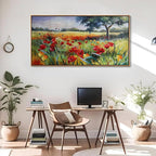 Green Tree Wall Art - Large Canvas for Living Room & Bedroom - Framed 24x48