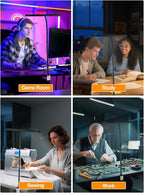 LED Desk Lamps for Home Office,5 Color+9 Brightness Desk Light,Touch & Remote Control,1000 Lumen Bright Monitor Light with Timer,12W USB Adapter Clamp Lamp for Computer, Reading, Study, Workbench