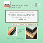 LuZhiQiang Trust in the Lord With All Thine Heart Wall Decor Art 40"×15" Bible Verse Proverbs 3:5-6 Sign Scripture Christian Large Wood Framed Hanging (Wood)