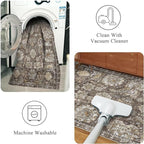 RUGSURE Washable Area Rugs - Perfect for Living Room, Bedroom, Kids Room, Nursery - Stain & Water Resistant Non-Slip, Pet & Child Friendly, Vintage Tribal Area Rugs (Ivory, 8' x 10')