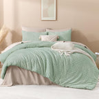 Andency Full Comforter Sets Sage Green, Boho Lightweight and Fluffy Bedding Set for Full Bed, 3 Pieces Tufted Farmhouse Design for All Seasons (79x90Inches, 1 Comforter and 2 Pillow Shams)