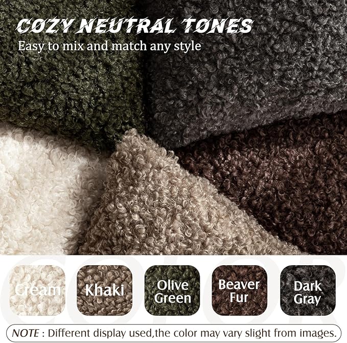 Foindtower 2 Pieces 22x22 Inch Red Brown, Faux Fur Throw Pillow Cover Accent Sherpa Furry Pillow Covers Fuzzy Soft Pillowcases Cozy Sheepskin Decorative Fleece Cushion Case for Bed Couch Living Room