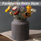 Farmhouse Vase for Home Decor, Vintage Rustic Terracotta Flower Vase Suitable for Home Decor, Living Room, Shelf, Dining Table. 7IN.