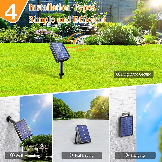 Solar String Lights 240LED 79FT, IP67 Waterproof Solar Lights for Outside with 8 Lighting Modes, Upgraded Solar Panel Fairy Lights for Garden Party Wedding Decorations (Warm White)