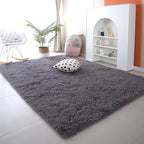 Area Rug 9x12 for Living Room - Large Soft Plush Shaggy Grey Rug for Bedroom - Modern Non-Slip Indoor Shag Fuzzy Floor Carpet