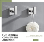 Angle Simple Bath Towel Hook 2 Pack, Stainless Steel Square Robe Coat Holder for Wall, Bathroom Kitchen Garage Wall Hook for Hanging Tools, Polished Chrome