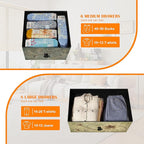 Tohomeor Dresser with Drawers for Bedroom Chest of Drawers Fabric Dresser for Closet,Nursery Entryway Hall Tree TV Stand for Living Room Retro Floral Pattern Drawers Wooden Top (14 Drawers)