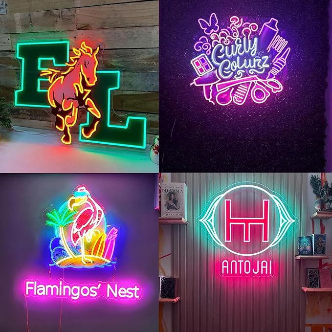 Custom LOGO Neon Sign, Personalized LED Business Logo with UV Printed, Personalized Neon Logo Light Up Sign for Business, Large Dimmable/RGB Customize Picture Logo for Studio Spa Nail Bar Shop Decor