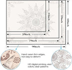 Lunerfex Boho Floral Tapestry Mandala Wall Tapestry, Cute Tapestries for Bedroom Beige Flower Tapestries Wall Hanging for Bedroom Living Room Decor Beige-2 70"x90"