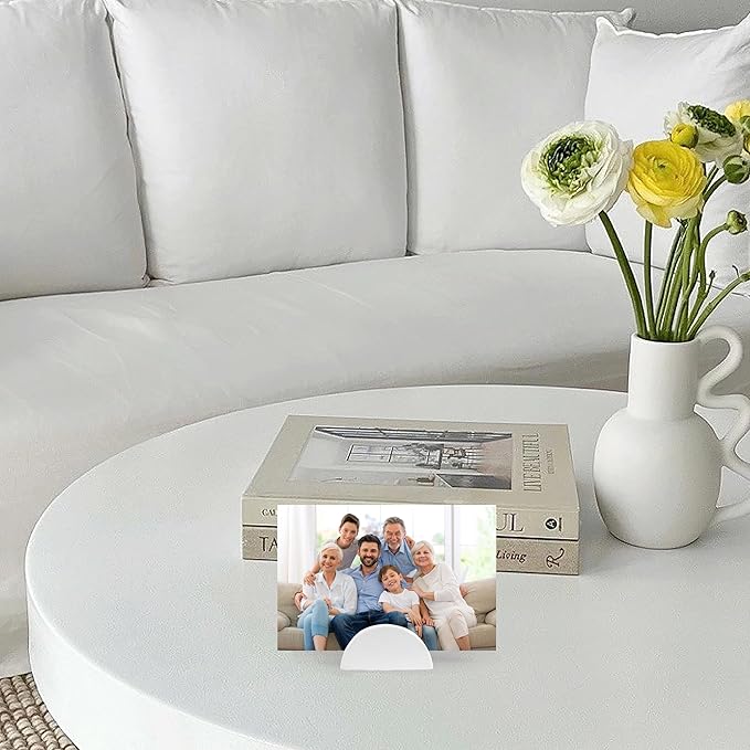 48PCS White Table Number Stands, Wooden Lightweight Wedding Table Name Holder, Small Size Place Card Holders, Semicircular Design, for Office Tag Photo Menu Clips Wedding Birthday Party Restaurant