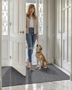 LUMI Indoor Door Mat 24"x36", Ultra Thin Low Profile Non-Slip Doormat for Home Entrance, Absorbent & Stain-Resistant Welcome Mats, Washable Entryway Mat for Front Door, Patio, Porch, Grey