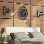 Large Metal Wall Clock | 20 inch Size Silent Battery Operated Large Size Analog Black Wall Clocks | Modern Wall Decor for Living Room Bedroom Kitchen Home Office