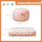 MAXYOYO Bean Bag Chair Bed for Kids, Convertible Bean Bag from Lazy Chair to Floor Bed, Fresh Cloud Design Cover, Stuffed Floor Sofa Couch for Boys and Girls, High-Density Foam Filling, Pink