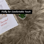 Goolela Round Rug - 4ft Beige Fluffy Shag Washable Faux Fur Plush Shagyy Rug for Living Room & Bedroom