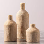 Ceramic Vase Home Table Decor - Gold Flower Vase Set of 3 Living Room Kitchen Decorations Farmhouse Modern Rustic Vases Decorative Centerpiece for Shelf Bedroom Office Bathroom Dining Coffee Desk