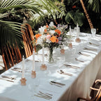 Double Sided Vintage Ribbed Taper Glass Candle Holders,Tea Candle Holder for Table Centerpieces, Wedding Decorations and Dinner Parties (Gold, 6PCS)