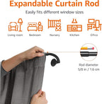 Amazon Basics Easy to Install Adjustable Room Darkening Blackout Curtain Rod - Wraps Around, Blocks Light, for Heavy Curtains, 48" to 88", Black