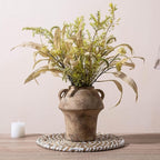 Ceramic Flower Vases, Terracotta Vase, 7 Inch Vintage Porcelain Vases for Home Decor, Decorative Farmhouse Vase with hadle for Home Decor, Living Room, Shelf Decor, Farmhouse, Table, Lyeec