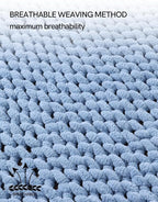 YnM Chunky Throw Blanket, Medium-Weight, Hand Knitted with Chenille Yarn, Skin Friendly, Ventilated and Breathable, Machine Washable, Home Décor Piece for Couch Sofa and Bed (Chambray Blue 50x60 Inch)