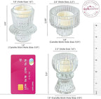 Kate Aspen Vintage Ribbed Glass Black Candlestick Holders, Pillar Candle, Tealight & Votive Candle Holders (Set of 6, 3 Assorted Sizes), Dining Table Decor, Shelf Decor, Centerpiece