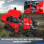 Mould King 18020 Tractor Building Blocks Toy, Remote Control Crawler Tractor with 4 Motors, Construction Vehicles Model for Kids/Adults (1698 Pieces)