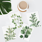 SIGNWIN Poster Bathroom Decor, Wall Art Room Decor Multicolor for Living Room, Bedroom, Office Green Pastel Forest Fern Leaf Collage Nature Garden Illustrations Plant Art Botanical - 12"x16"x4