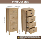 4 Drawer Dresser for Bedroom Set of 2, 36.81''Tall Modern Chest of Drawers with Fluted Panel, Wood Storage Dresser Organizer with Deep Drawers for Nursery Living Room Hallway (2, Wood Color)