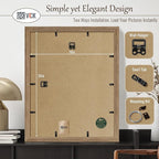 VCK 16x20 Picture Frames for Wall 3 Pack, Brown Walnut Wood Poster Frame, Exclusive Wood Grain, Wall Mounting Hanging