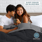 Bare Home Full Comforter - Reversible Colors - Goose Down Alternative - Ultra-Soft - Premium 1800 Series - All Season Warmth - Bedding Comforter (Full, Black/Grey)