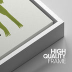 SIGNWIN Framed Canvas Print Wall Art Whimsical Frog Humorous Green Frog Photography Modern Art Minimalist Black and White for Living Room, Bedroom, Office - 16"x24"x3 White