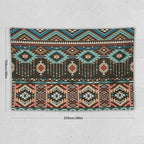 HZOHNAGO Aztec Tapestry Turquoise Blue and Brown and Native American Tribal Pattern Printed Wall Tapestry Wall Hanging for Bedroom Living Room Dorm 90" W x 60" H