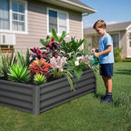 Large Outdoor Planter Boxes Kit Set of 2,6x3x1ft Galvanized Raised Bed Planter with Open-Ended Base Design, Elevated for Outdoor Plants, Durable Raised Bed for Gardening,Green