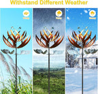 LimeHill Wind Spinner for Yard and Garden - Large Metal Kinetic Wind Sculptures for Outdoor Decorations (24 X 84 Inches)